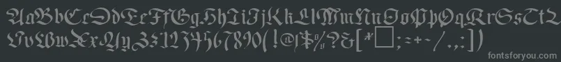 フォントOldGermenDb – 黒い背景に灰色の文字