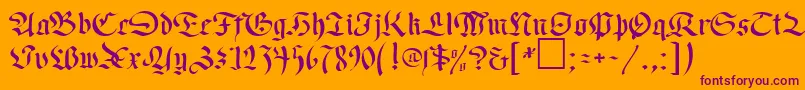 OldGermenDb Font – Purple Fonts on Orange Background