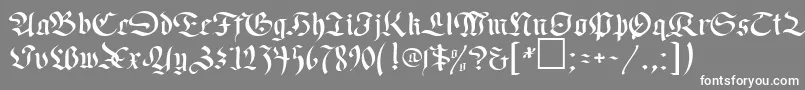 フォントOldGermenDb – 灰色の背景に白い文字