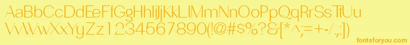 PassionsanspdacLight Font – Orange Fonts on Yellow Background