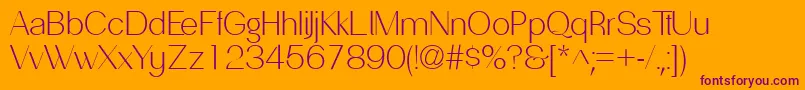 PassionsanspdacLight Font – Purple Fonts on Orange Background