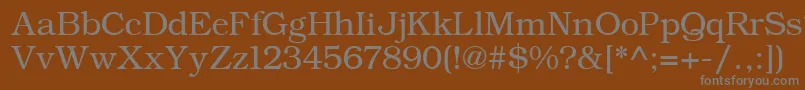 フォントErBukinistKoi8Normal – 茶色の背景に灰色の文字