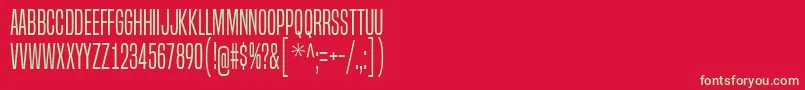 BuiltTitlingLt-fontti – vihreät fontit punaisella taustalla
