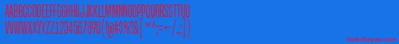 フォントBuiltTitlingLt – 赤い文字の青い背景