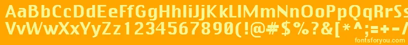Czcionka Virtue1 – żółte czcionki na pomarańczowym tle
