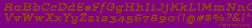 GroverSlabBoldItalic Font – Brown Fonts on Purple Background