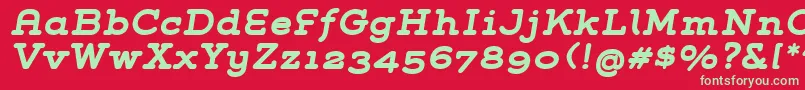 GroverSlabBoldItalic Font – Green Fonts on Red Background