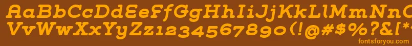 GroverSlabBoldItalic Font – Orange Fonts on Brown Background