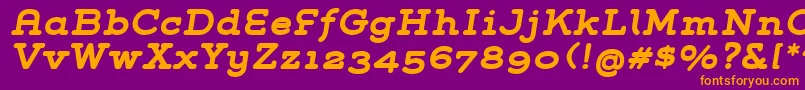 GroverSlabBoldItalic Font – Orange Fonts on Purple Background