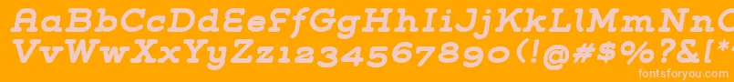 GroverSlabBoldItalic Font – Pink Fonts on Orange Background