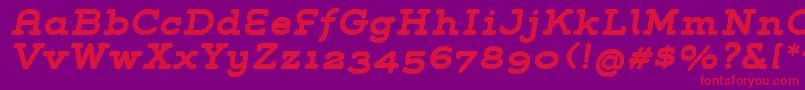 Police GroverSlabBoldItalic – polices rouges sur fond violet