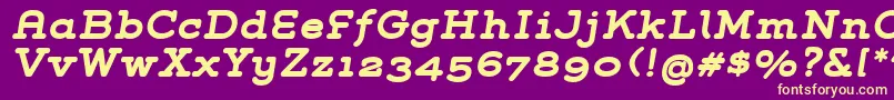 GroverSlabBoldItalic Font – Yellow Fonts on Purple Background