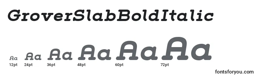 GroverSlabBoldItalic Font Sizes