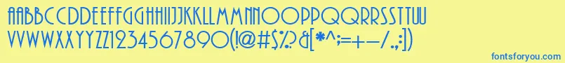 PlazaitcNormal Font – Blue Fonts on Yellow Background