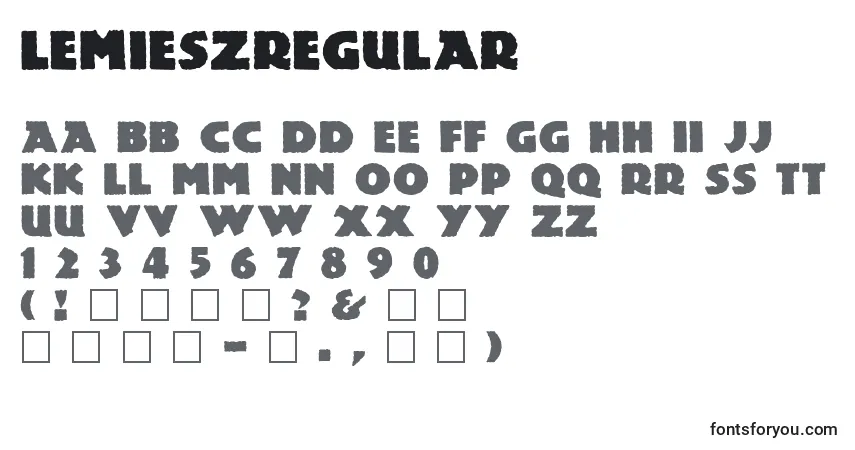 Schriftart LemieszRegular – Alphabet, Zahlen, spezielle Symbole