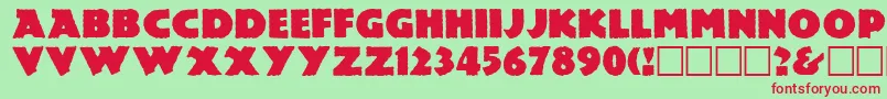 LemieszRegular Font – Red Fonts on Green Background