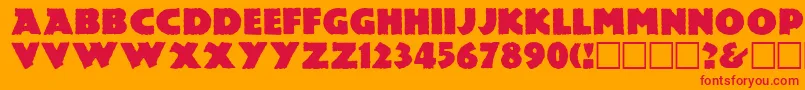 LemieszRegular-Schriftart – Rote Schriften auf orangefarbenem Hintergrund