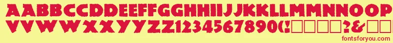 LemieszRegular Font – Red Fonts on Yellow Background