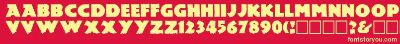 LemieszRegular Font – Yellow Fonts on Red Background