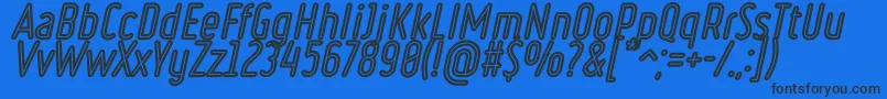 RulerVolumeInline Font – Black Fonts on Blue Background