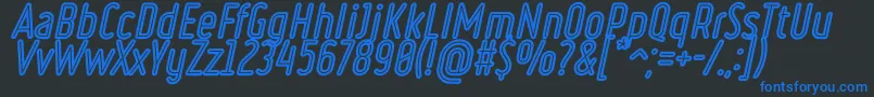 RulerVolumeInline Font – Blue Fonts on Black Background