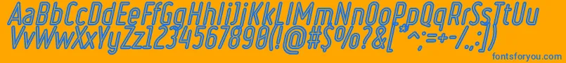 RulerVolumeInline Font – Blue Fonts on Orange Background