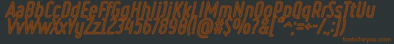 RulerVolumeInline Font – Brown Fonts on Black Background
