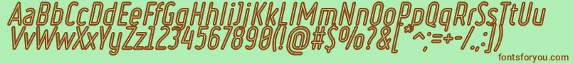 RulerVolumeInline Font – Brown Fonts on Green Background