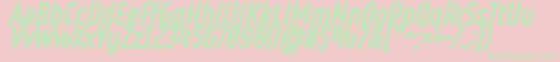 RulerVolumeInline Font – Green Fonts on Pink Background