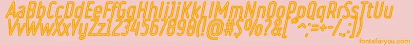 RulerVolumeInline Font – Orange Fonts on Pink Background