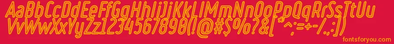 RulerVolumeInline Font – Orange Fonts on Red Background