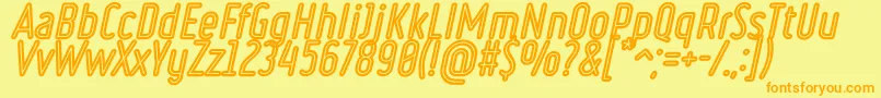 RulerVolumeInline Font – Orange Fonts on Yellow Background