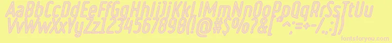 RulerVolumeInline Font – Pink Fonts on Yellow Background