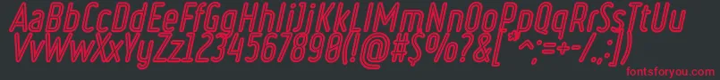 RulerVolumeInline Font – Red Fonts on Black Background