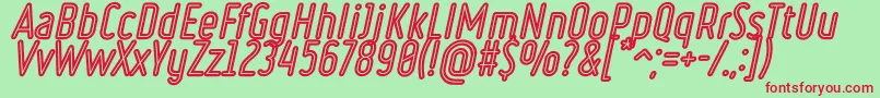 RulerVolumeInline Font – Red Fonts on Green Background