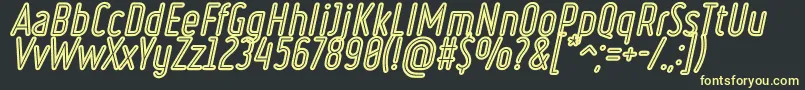 RulerVolumeInline Font – Yellow Fonts on Black Background