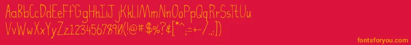 フォントHighFiber – 赤い背景にオレンジの文字