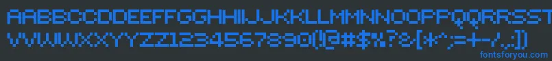 Sevenet7Cyr-Schriftart – Blaue Schriften auf schwarzem Hintergrund