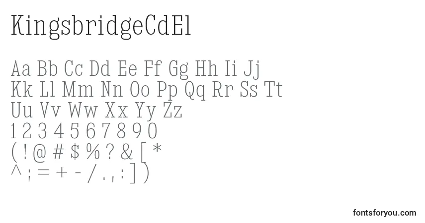 Шрифт KingsbridgeCdEl – алфавит, цифры, специальные символы