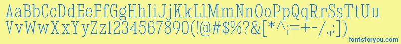 KingsbridgeCdEl Font – Blue Fonts on Yellow Background