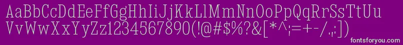 KingsbridgeCdEl Font – Green Fonts on Purple Background