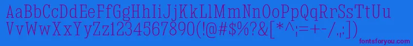 KingsbridgeCdEl-Schriftart – Violette Schriften auf blauem Hintergrund