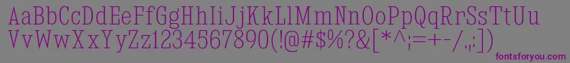 KingsbridgeCdEl-fontti – violetit fontit harmaalla taustalla