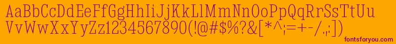 KingsbridgeCdEl Font – Purple Fonts on Orange Background