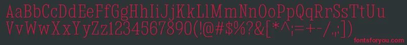 フォントKingsbridgeCdEl – 黒い背景に赤い文字