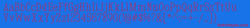 KingsbridgeCdEl-fontti – punaiset fontit sinisellä taustalla