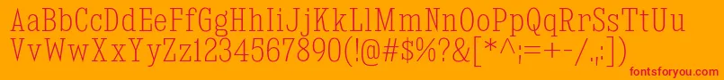 KingsbridgeCdEl Font – Red Fonts on Orange Background
