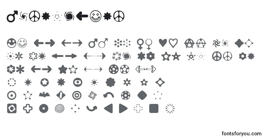 Schriftart DistroBats – Alphabet, Zahlen, spezielle Symbole
