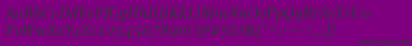 LinotypeReallyMediumItalic Font – Black Fonts on Purple Background