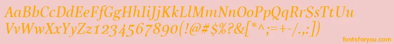 LinotypeReallyMediumItalic Font – Orange Fonts on Pink Background